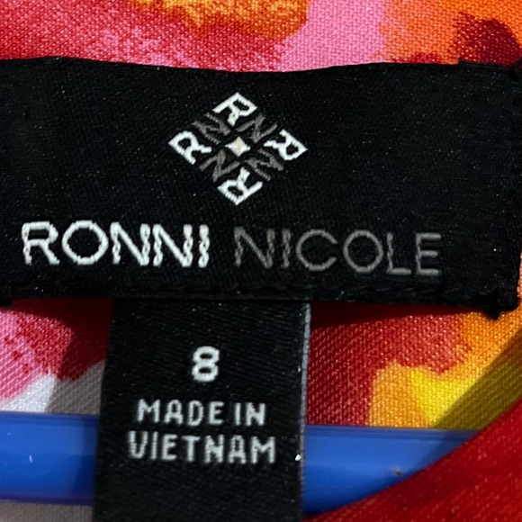 Ronni Nicole Women’s Vibrant Multi Floral Spring/Summer Sheath Dress Sz-8 - Picture 4 of 6